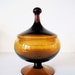 Mid Century Blown Glass 'Circus Tent' Jar w/ Lid