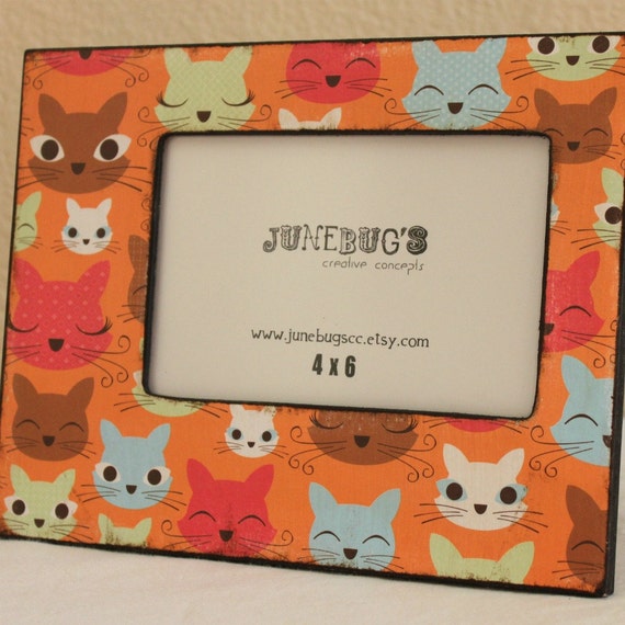 Cat Lovers Pet 4x6 Photo Picture Frame Tabletop or by JunebugsCC