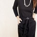NWT 1950s Black Dress w Pockets and Rhinestone Belt