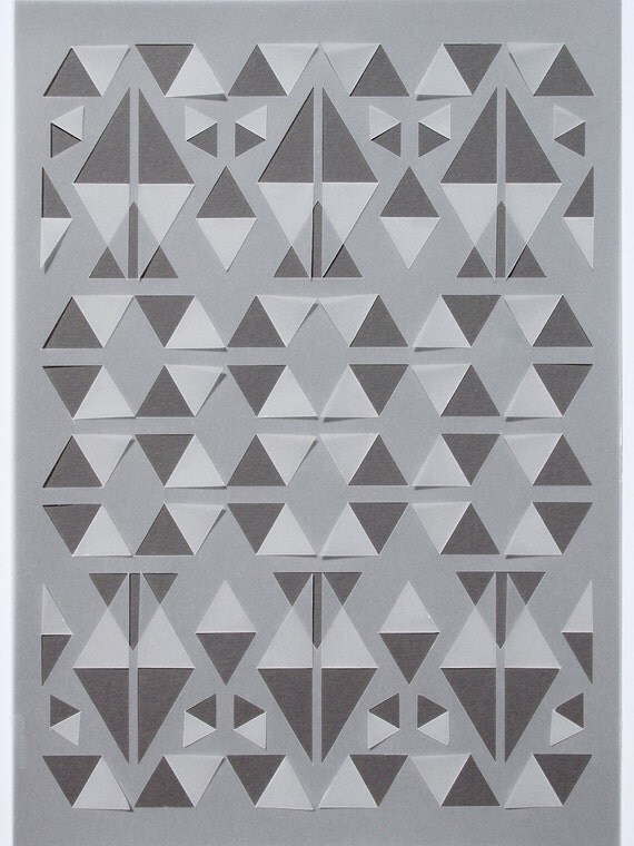 Items similar to Grey Geometric Vellum Papercut on Etsy