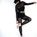 Vintage 1980s Lace Velvet Applique Jumpsuit