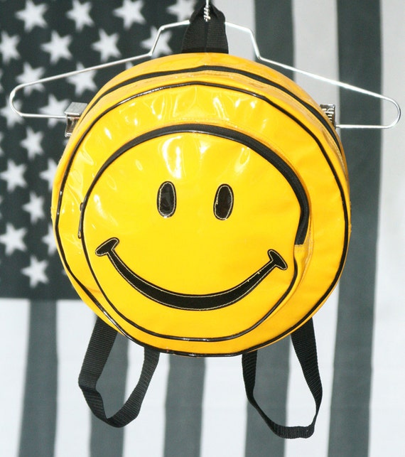 smiley face backpack 90s