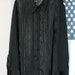 s a l e / / / Sheer Black Vertically-Striped 90s Oversized Unisex Button Up Shirt / / / s a l e