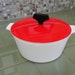 Corningware Buffet Server Vintage Casserole with Red Lid White Mod Kitchen