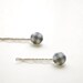 Bobby Pins / Vintage Gray Gingham Fabric Cover Buttons