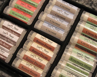 Lip Balm Tubes - 25 Pack Beeswax Chapsticks - You Choose the Flavors and Save - Personalized for Free