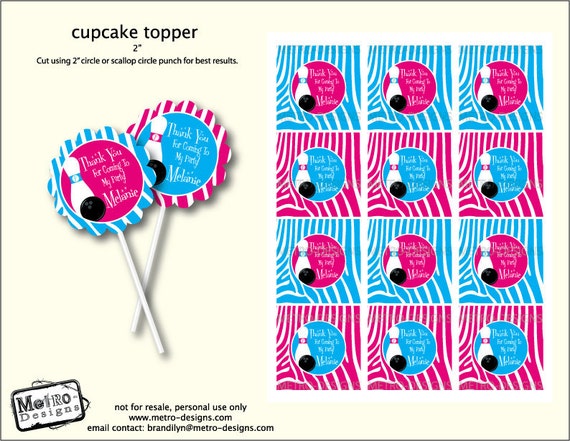 Bowling Party Cupcake Toppers, Bowling Birthday Party, Bowling Party Decorations, Bowling Favor Tags, Bowling Stickers, Bowling Labels Il_570xn