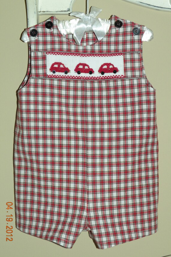 Baby Boy Hand Smocked Shortall