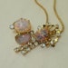 Vintage Van Dell Necklace Pin Brooch Earrings Three Piece Set Dragon's Breath Rhinestone Foil Opal