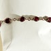Copper Bracelet Garnet Coin Beads Antiqued Copper Celtic Spirals 7 3/4" Red Garnet Bracelet