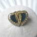 Vintage brooch, intertwined heart art deco brooch, something blue rhinestone