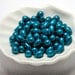 Teal Czech Teardrop Beads 8mm (30) Pressed Glass Metallic Pearl Blue Dagger LAST