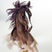Arabian Chocolate Brown Horse Original Watercolor Painting, running horse, gift for him, girl gift, white, horse lover, jockey gift