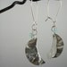 Dangly sterling silver leaf and blue opal earrings