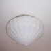 Art Deco milk glass ceiling light from the 1920s perfect for elegant bathroom, hallway or living