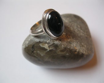 Black Onyx Rings, Cabochon Rings, Black Onyx Jewelry, Black Rings, Elegant Rings, Size 6 Rings, Classy Gift Ideas for Women