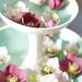 White and Turquoise 2 Tiered Fruit, Serving, Vase or Display Bowl Sculpture - Ceramic Pottery Tiered Bowl - ready to ship gift