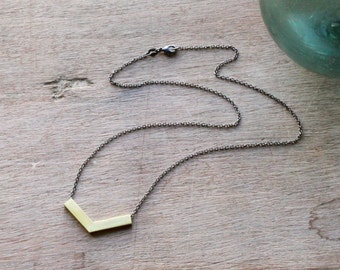 the Brass Chevron necklace
