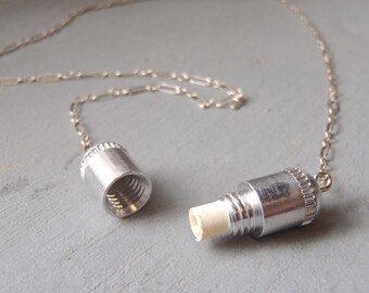 the Note & Capsule necklace - best friends, anniversary, paper anniversary, going away gift, secret note, secret message