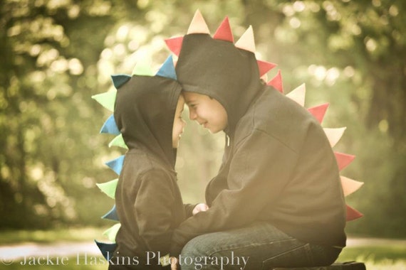 Dinosaur Hoodie - Custom - Pick your own Spike Colors - Toddler