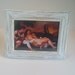 Framed Art Print "Playing the Piper" by nyssaink in Shabby White Hand Painted, Distressed Wood Frame