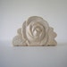 Sculptured Ceramic Rose Vase or Holder, Cream, Blue and Khaki Color