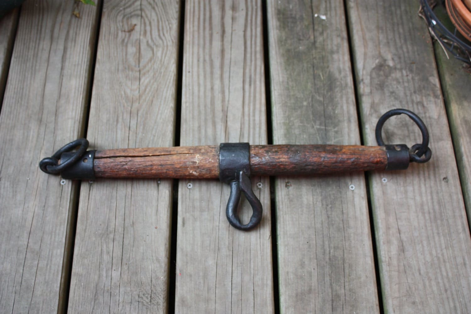 Vintage Rustic Horse Yoke HarnessOld Wood and Iron Fabulous