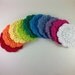 eco friendly cotton flower crochet face scrubbies or coasters - custom- you pick 7