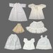 DOLL CLOTHES 7 Antique Garments VINTAGE Dress/Shirt/ Slip All White/Ivory