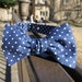 Navy and White Small Dotted Self Tie Adjustable Bow Tie (14.5"-18.5")