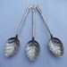 Three Unusual Dainty Identical 1930s El Salvador Solid Silver Spoons, Hallmarked as 900 grade silver