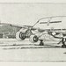 Airplane Etching Print - '747' Airplane Etching by William White - Original Hand Pulled Print - FREE Shipping