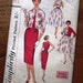 1950's Misses dress with two skirts / kimono jacket. Vintage sewing pattern. Wiggle dress / Full skirt dress. Bust 32. Simplicity 2407