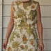 Vintage 1950s 1960s Wiggle Sleeveless Handmade Dress Small Medium Flowers and Autumn Fall Print Size S - M
