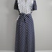 Vintage 1940s Rayon Dress 40s Dressing Gown WWII Maxi Dress Polka Dots