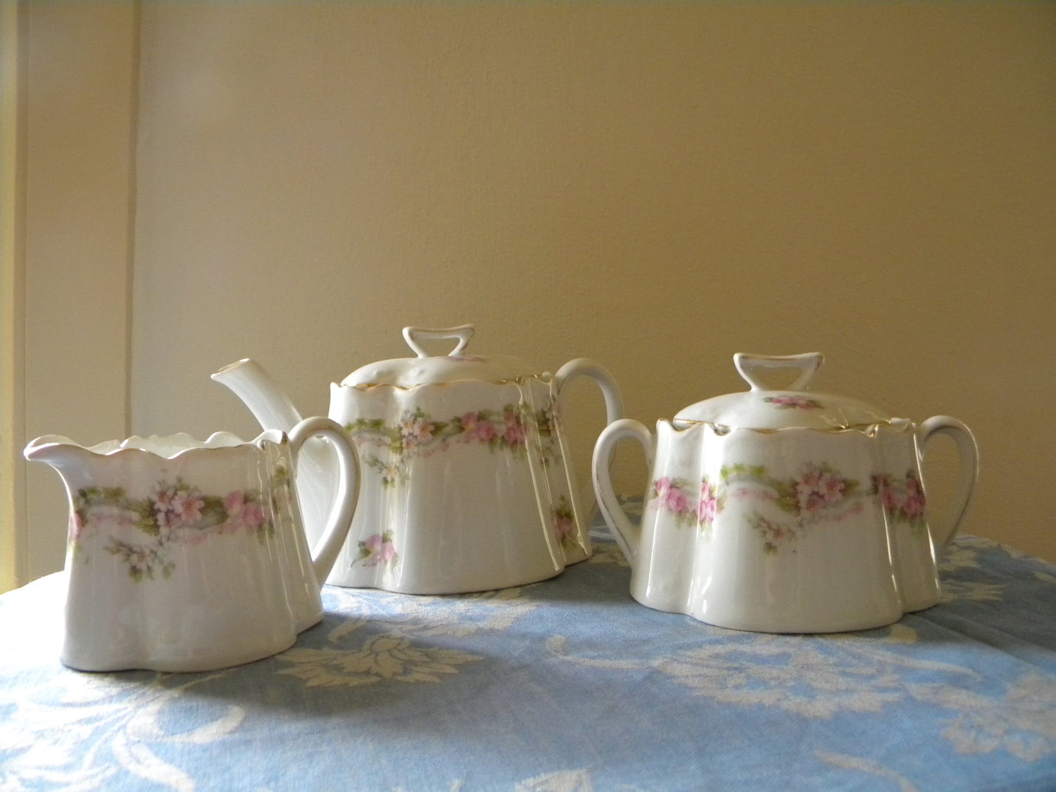 Antique Bavarian Lustre Ware Tea Set