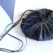Color Leather SALE Vintage Handbag Leather Purse Shoulder Bag Unique flat round Brio Nautic Navy Blue Suede Purse. Fall Autumn Spring