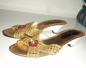 ... Shoes  Sparkly Gold Shoes  Low Heel Shoes  Gold Sandals