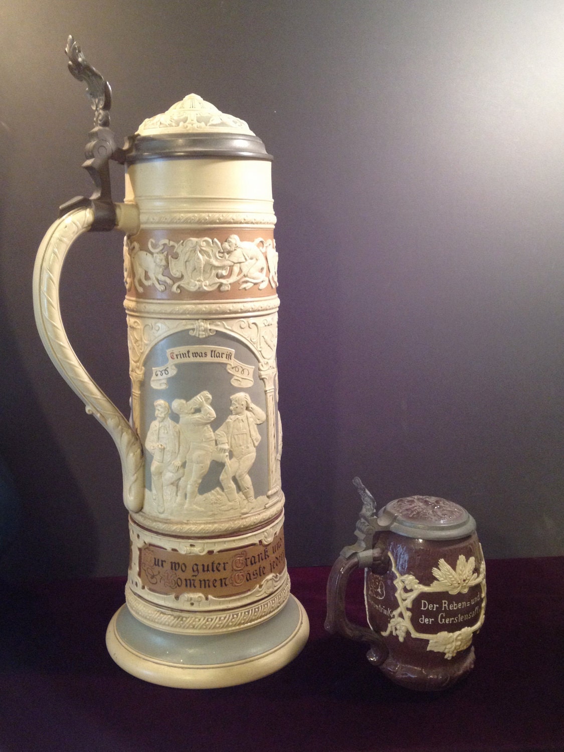 Mettlach German Beer Stein Pitcher by BuckyLuck on Etsy