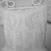 vintage 50s ivory ORGANDY tiered WEDDING DRESS size 4 / 6 embroidered scalloped full length charming