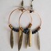 Sky Pirate Earrings, Steampunk style - 'The Airship Pirate Lass' - brass cannons on beaded copper hoops