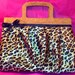 Cheetah Purse handmade from recycled materials cotton CORK CHEETAH PRINT size brown black