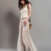 RESERVED for EILEEN - Wide leg pants with Floral Block Print Indian Cotton and Mesh, Palazzo Pants, Made to Order