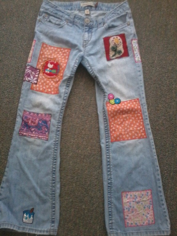 Momma Hippie Custom Patchwork Jeans: You Send Me Your Jeans