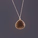 Large Natural Smoky Quartz Sterling Silver bezel set necklace - Large Gemstone necklace