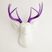 RESERVED for Oskar - The Wyatt - White W/ Lavender Antlers Resin Deer Head