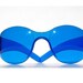 Cobalt Wrap Around Sunglasses, 90s Vintage Fly Shades, Burning Man Blue Goggle Glasses Unisex Sunglasses for Men and Women