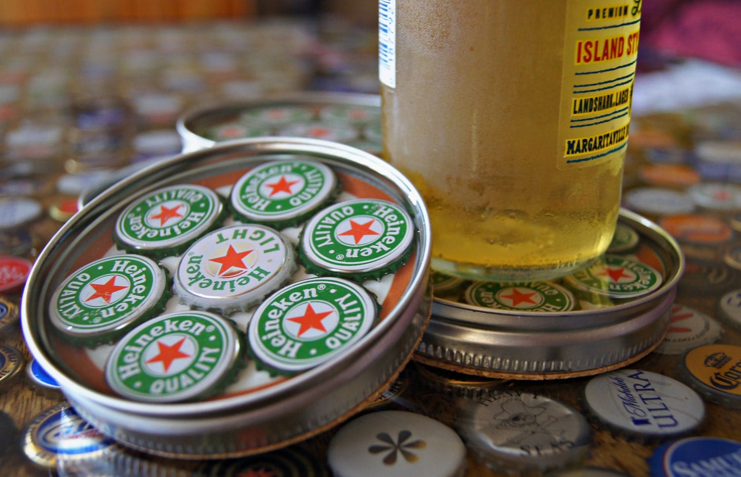 Bottle Cap Coaster / Beer / Heineken / Green