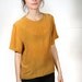 silk 90s gold yellow capped sleeve boxy slouchy shirt