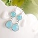 Aqua Blue Bridesmaid Earrings - Ocean Blues Earrings in Silver - Blue Tones on Sterling Earwire - Blue Drop Earrings